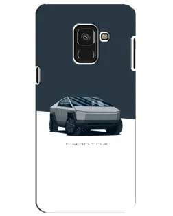 Чехол для Samsung Galaxy A8 Plus 2018 (A730F) с картинкой «Серебристый Cybertruck Tesla»