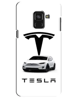 Чехол для Samsung Galaxy A8 Plus 2018 (A730F) с картинкой «Tesla White Style»
