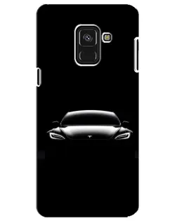 Чехол для Samsung Galaxy A8 Plus 2018 (A730F) с картинкой «Фары Tesla Night»