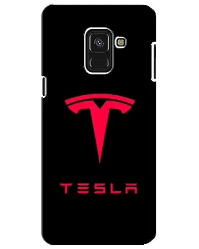 Чехол для Samsung Galaxy A8 Plus 2018 (A730F) с картинкой «Tesla Red Logo»