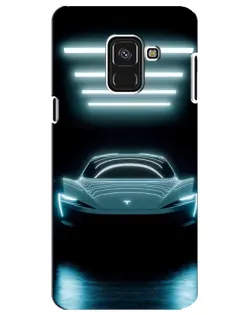 Чехол для Samsung Galaxy A8 Plus 2018 (A730F) с картинкой «Tesla в неоне»