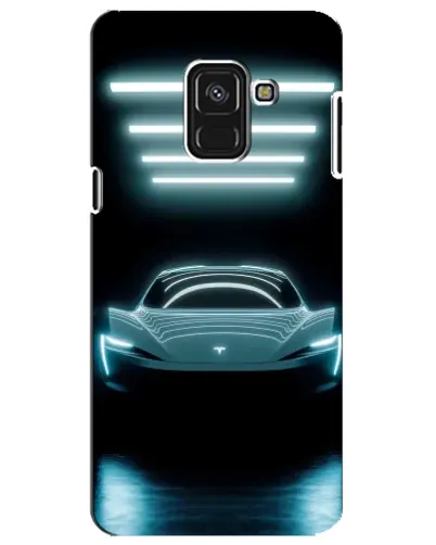 Чехол для Samsung Galaxy A8 Plus 2018 (A730F) с картинкой «Tesla в неоне»