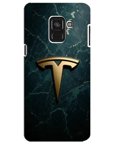 Чехол для Samsung Galaxy A8 Plus 2018 (A730F) с картинкой «Мраморная Tesla Gold»