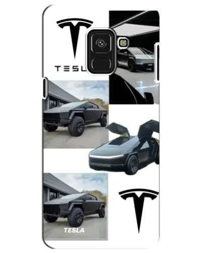 Чехол для Samsung Galaxy A8 Plus 2018 (A730F) с картинкой «Коллаж Cybertruck Tesla»