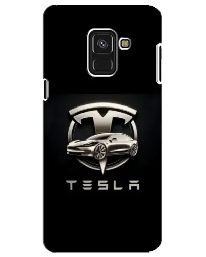 Чехол для Samsung Galaxy A8 Plus 2018 (A730F) с картинкой «Tesla — серебристое авто»