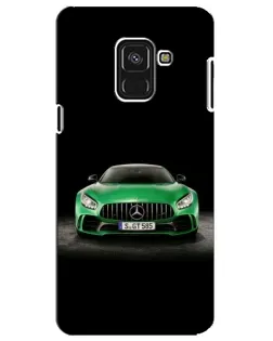 Чехол для Samsung Galaxy A8 Plus 2018 (A730F) с картинкой «Mercedes — неоновый лого»