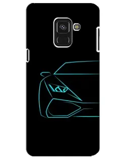 Чехол для Samsung Galaxy A8 Plus 2018 (A730F) с картинкой «Голубой силуэт Lamborghini»