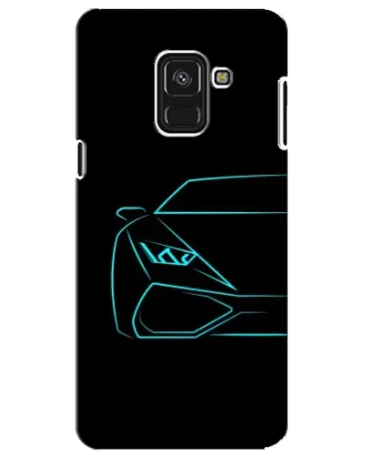 Чехол для Samsung Galaxy A8 Plus 2018 (A730F) с картинкой «Голубой силуэт Lamborghini»