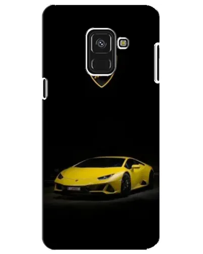 Чехол для Samsung Galaxy A8 Plus 2018 (A730F) с картинкой «Lamborghini желтый акцент»