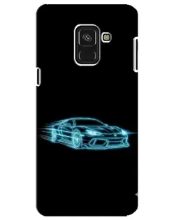 Чехол для Samsung Galaxy A8 Plus 2018 (A730F) с картинкой «Неоновый контур Lamborghini»
