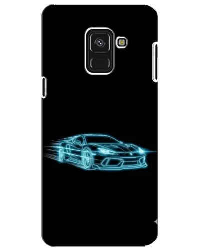 Чехол для Samsung Galaxy A8 Plus 2018 (A730F) с картинкой «Неоновый контур Lamborghini»