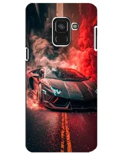 Чехол для Samsung Galaxy A8 Plus 2018 (A730F) с картинкой «Lamborghini красный дым»
