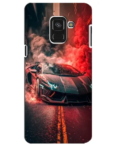 Чехол для Samsung Galaxy A8 Plus 2018 (A730F) с картинкой «Lamborghini красный дым»