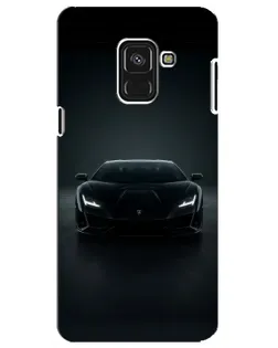 Чехол для Samsung Galaxy A8 Plus 2018 (A730F) с картинкой «Черный Lamborghini Aventador»
