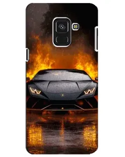 Чехол для Samsung Galaxy A8 Plus 2018 (A730F) с картинкой «Lamborghini в огне»