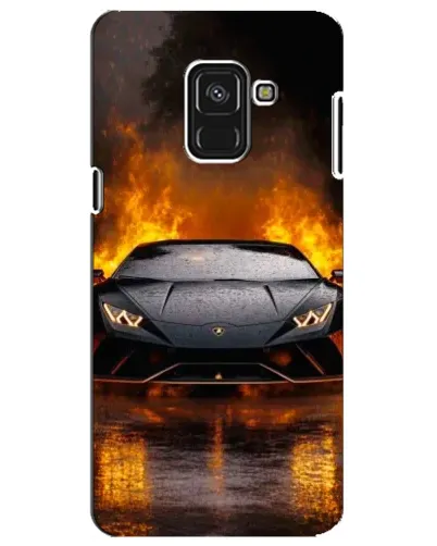 Чехол для Samsung Galaxy A8 Plus 2018 (A730F) с картинкой «Lamborghini в огне»