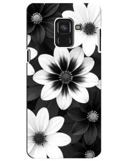 Чехол для Samsung Galaxy A8 Plus 2018 (A730F) с картинкой «Монохромные астры»