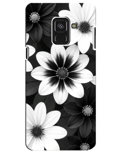 Чехол для Samsung Galaxy A8 Plus 2018 (A730F) с картинкой «Монохромные астры» Чехол для Samsung Galaxy A8 Plus 2018 (A730F) с картинкой «Монохромные астры»