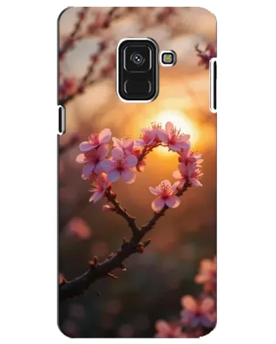 Чехол для Samsung Galaxy A8 Plus 2018 (A730F) с картинкой «Розовый цвет сердце на фоне заката» Чехол для Samsung Galaxy A8 Plus 2018 (A730F) с картинкой «Розовый цвет сердце на фоне заката»