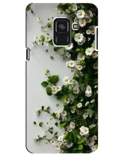 Чехол для Samsung Galaxy A8 Plus 2018 (A730F) с картинкой «Ветка мелких белых цветов»