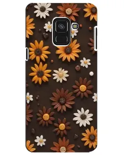 Чехол для Samsung Galaxy A8 Plus 2018 (A730F) с картинкой «Узор из маленьких подсолнухов»