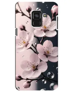 Чехол для Samsung Galaxy A8 Plus 2018 (A730F) с картинкой «Нежная сакура и капли»