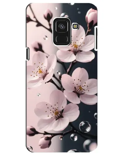 Чехол для Samsung Galaxy A8 Plus 2018 (A730F) с картинкой «Нежная сакура и капли» Чехол для Samsung Galaxy A8 Plus 2018 (A730F) с картинкой «Нежная сакура и капли»