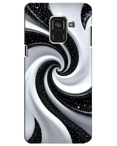 Чехол для Samsung Galaxy A8 Plus 2018 (A730F) с картинкой «Черно-белая спираль»