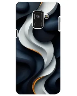 Чехол для Samsung Galaxy A8 Plus 2018 (A730F) с картинкой «Объемные черно-белые ленты» Чехол для Samsung Galaxy A8 Plus 2018 (A730F) с картинкой «Объемные черно-белые ленты»