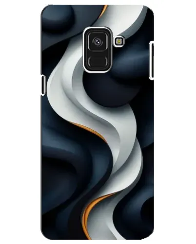 Чехол для Samsung Galaxy A8 Plus 2018 (A730F) с картинкой «Объемные черно-белые ленты»