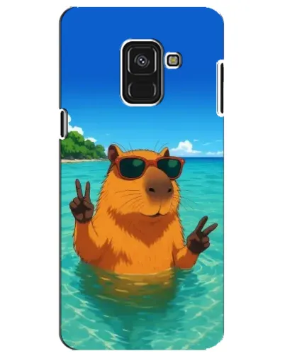 Чехол для Samsung Galaxy A8 Plus 2018 (A730F) с картинкой «Морская капибара»