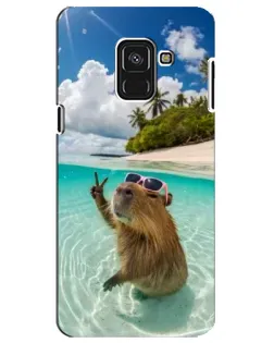 Чехол для Samsung Galaxy A8 Plus 2018 (A730F) с картинкой «Капибара на море» Чехол для Samsung Galaxy A8 Plus 2018 (A730F) с картинкой «Капибара на море»
