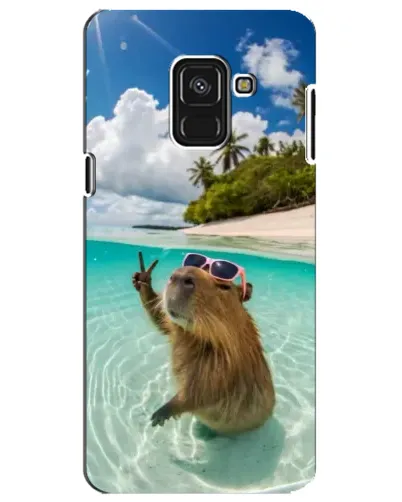 Чехол для Samsung Galaxy A8 Plus 2018 (A730F) с картинкой «Капибара на море»