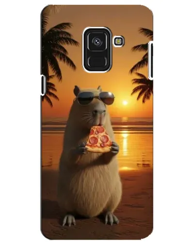 Чехол для Samsung Galaxy A8 Plus 2018 (A730F) с картинкой «Капибара с пиццей»