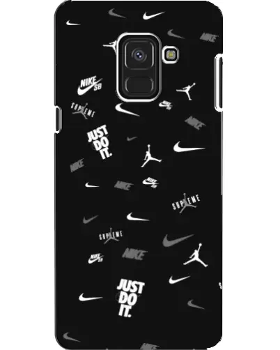 Чехол для Samsung Galaxy A8 2018 (A530F) с картинкой «Nike Black Pattern»