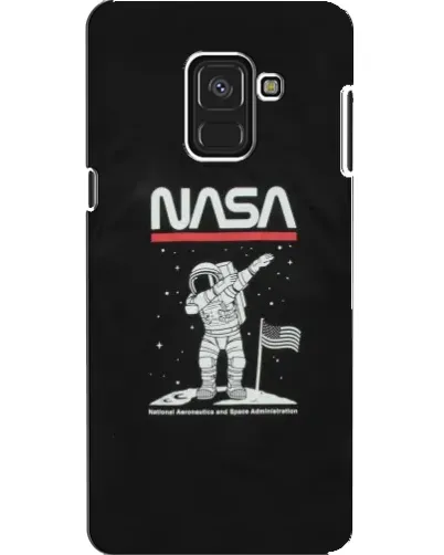 Чехол для Samsung Galaxy A8 2018 (A530F) с картинкой «NASA — шагаем по Луне»
