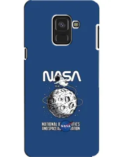 Чехол для Samsung Galaxy A8 2018 (A530F) с картинкой «NASA — лунная миссия»