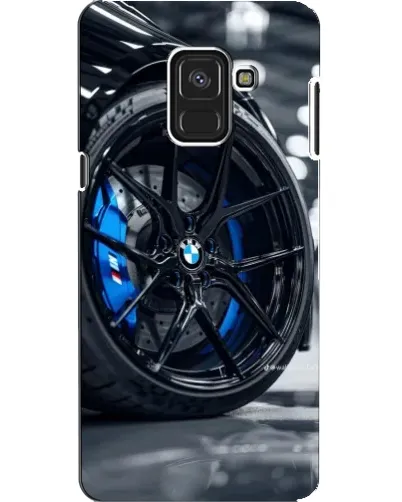Чехол для Samsung Galaxy A8 2018 (A530F) с картинкой «Колесо BMW вблизи»