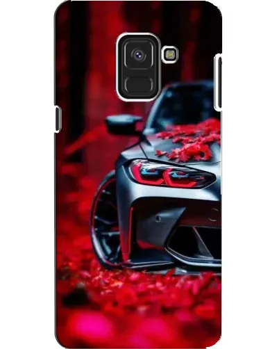 Чехол для Samsung Galaxy A8 2018 (A530F) с картинкой «Спортивная BMW и цветы»