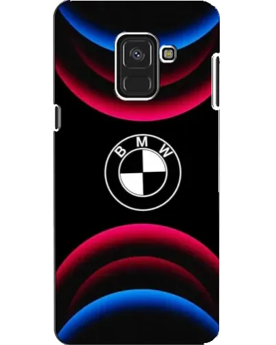 Чехол для Samsung Galaxy A8 2018 (A530F) с картинкой «Логотип BMW и неоновые дуги»