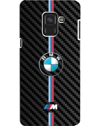 Чехол для Samsung Galaxy A8 2018 (A530F) с картинкой «Эмблема BMW и карбон»