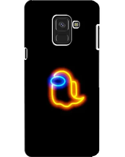 Чехол для Samsung Galaxy A8 2018 (A530F) с картинкой «Among Us неоновое сияние»