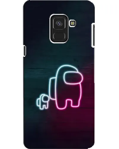 Чехол для Samsung Galaxy A8 2018 (A530F) с картинкой «Among Us неон-арт»