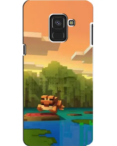 Чехол для Samsung Galaxy A8 2018 (A530F) с картинкой «Майнкрафт закат солнца»