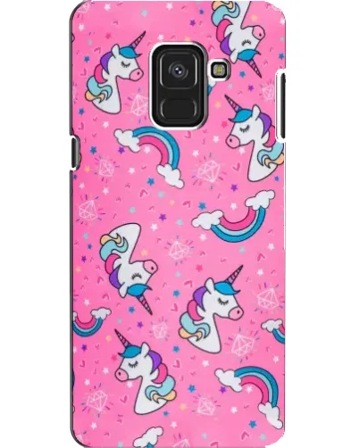 Чехол для Samsung Galaxy A8 2018 (A530F) с картинкой «Unicorn паттерн розовый»