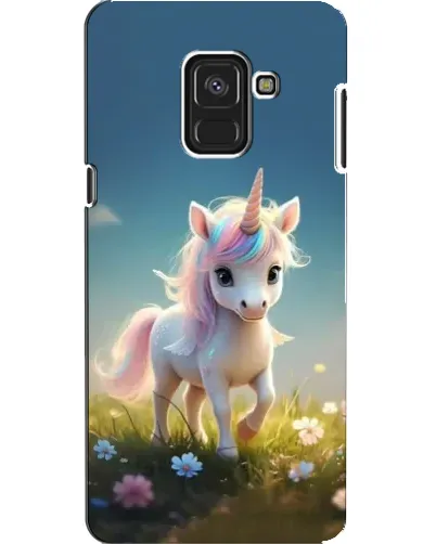 Чехол для Samsung Galaxy A8 2018 (A530F) с картинкой «Единорог на поляне»