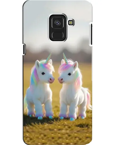 Чехол для Samsung Galaxy A8 2018 (A530F) с картинкой «Пара единорогов»