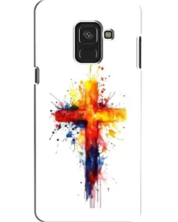 Чехол для Samsung Galaxy A8 2018 (A530F) с картинкой «Акварельный крест»