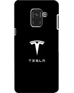 Чехол для Samsung Galaxy A8 2018 (A530F) с картинкой «Tesla White Logo»