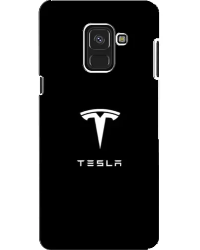 Чехол для Samsung Galaxy A8 2018 (A530F) с картинкой «Tesla White Logo»